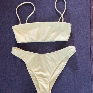 LA hearts bright yellow bikini